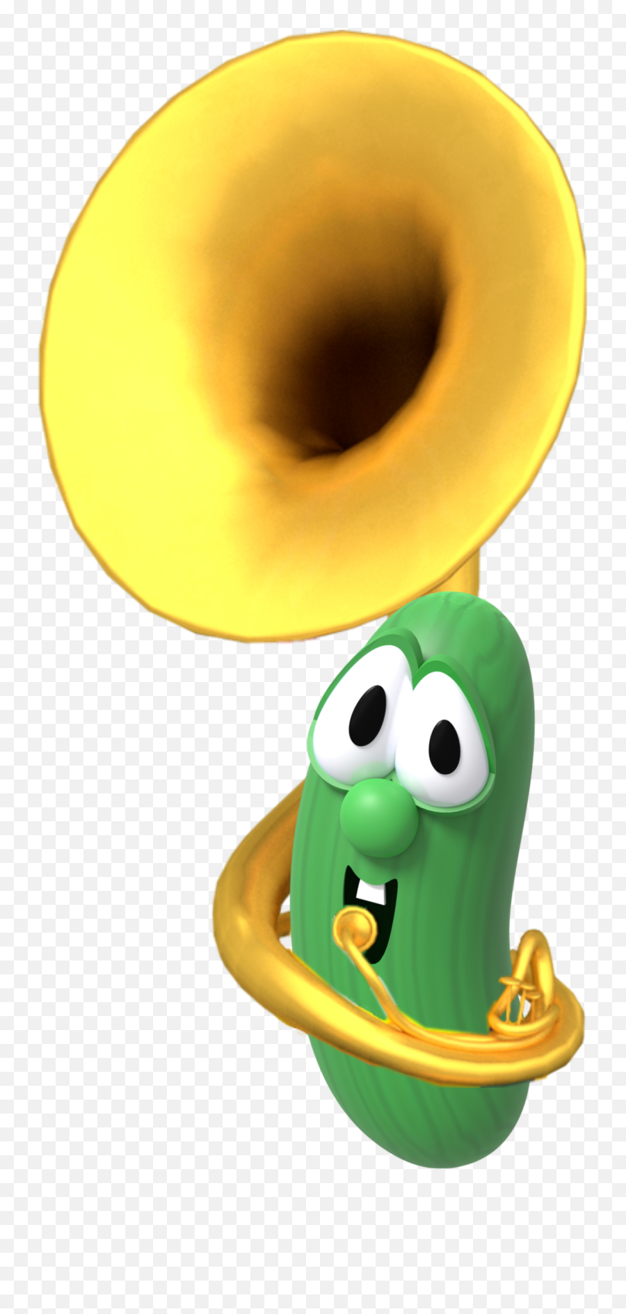 Veggietales Larry The Cucumber Playing - Larry The Cucumber Playing Tuba Emoji,Tuba Emoji