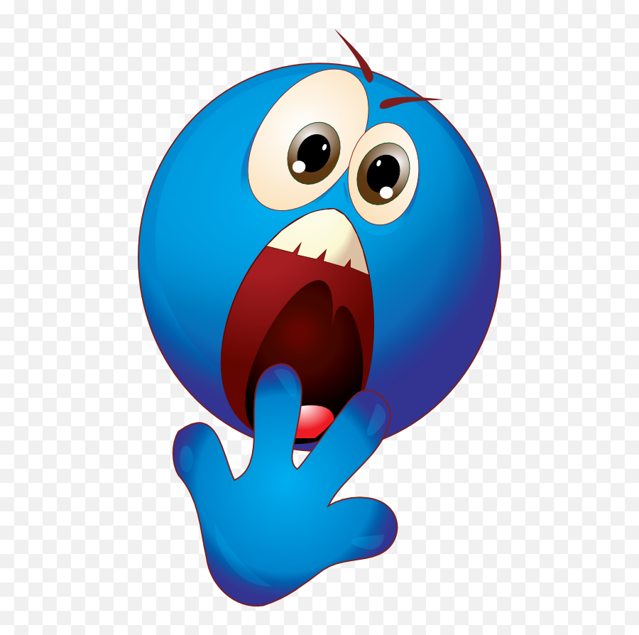 Smiley Clipart Blue Smiley Blue Transparent Free For - Terrified Clip Art Emoji,Terrified Emoji