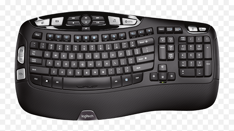 Logitech K350 Wireless Keyboard With Wave - Shape Frame U0026 Palm Logitech K350 Emoji,Emoji Keyboard Shortcuts Windows 10