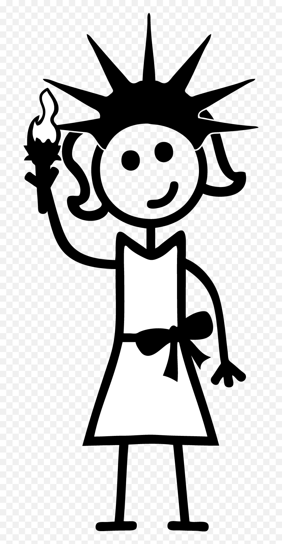 Mother Clipart Stick Figure Mother - Stick Figure Girl Png Emoji,Statue Of Liberty And Cop Emoji