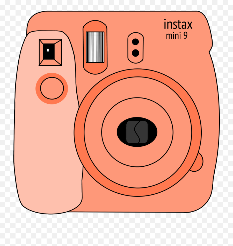 Coral Polaroid Camera Design - Digital Camera Emoji,Emoji Camera Sticker