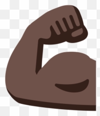 Dark Skin Tone Emoji - Black Strong Arm Emoji,Bicep Emoji
