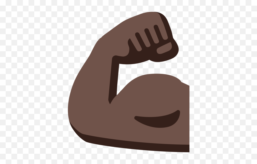 Dark Skin Tone Emoji - Black Strong Arm Emoji,Bicep Emoji
