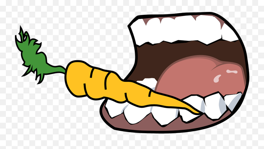 Carrot Bite Mouth - Cartoon Mouth Emoji,Carrot Emoji