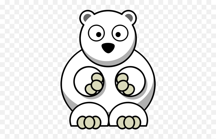 Confused Polar Bear Vector Clip Art - Cute Polar Bear Clipart Black And White Emoji,Bear Hug Emoji