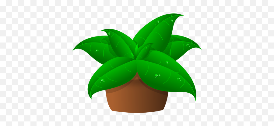 Vector Drawing Of Large Green Leaves Plant In Pot - Free Clip Art Plants Emoji,Pot Leaf Emoji