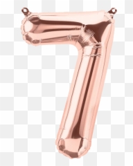 Rose Gold Number 7 Balloon - Rose Gold 7 Balloon Emoji,Rose Gold Emoji