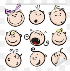 cartoon baby face Wall Mural u2022 Pixers - We live change Baby Face Cartoon Emoji