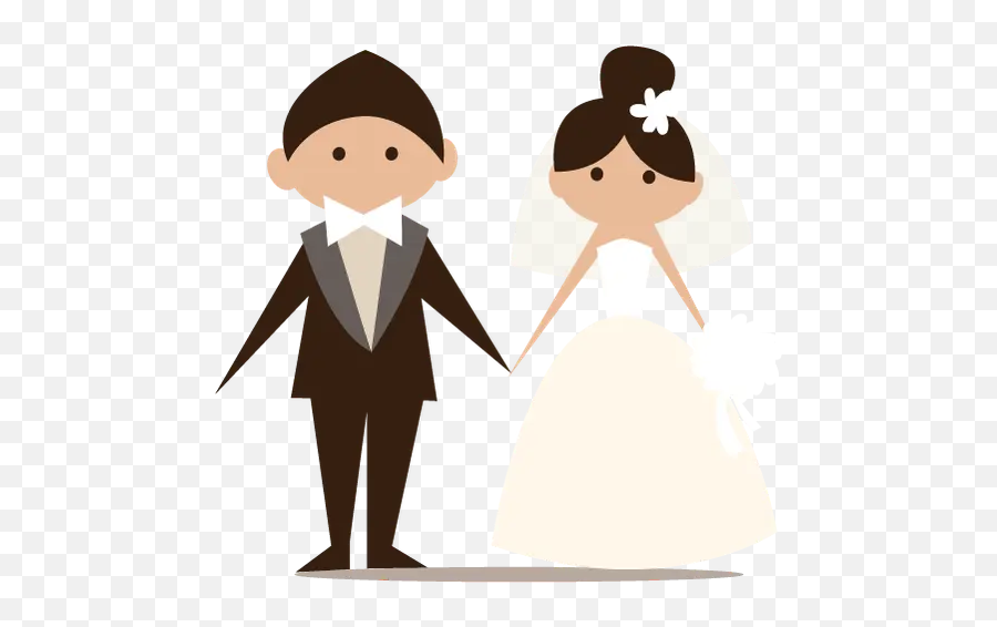 Couple Whatsapp Stickers - Bride And Groom Vector Png Emoji,Married Emoji