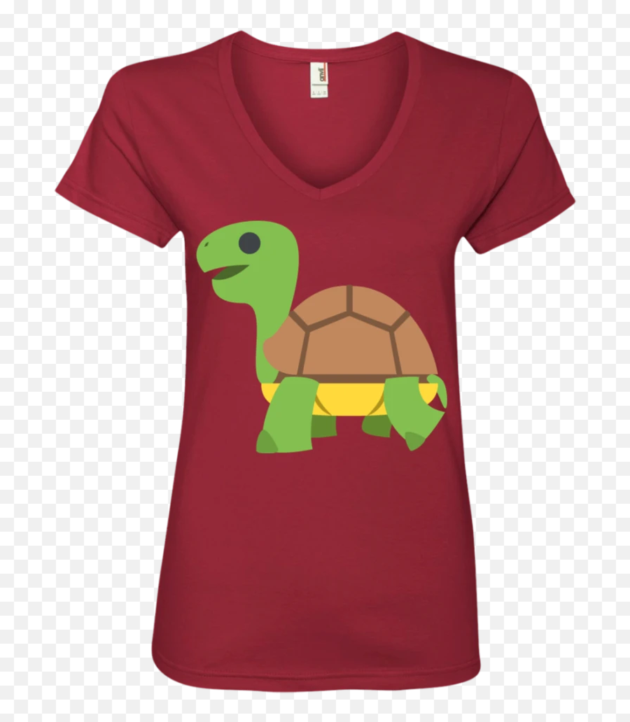 Turtle Emoji Ladies V,Turtle Emoji