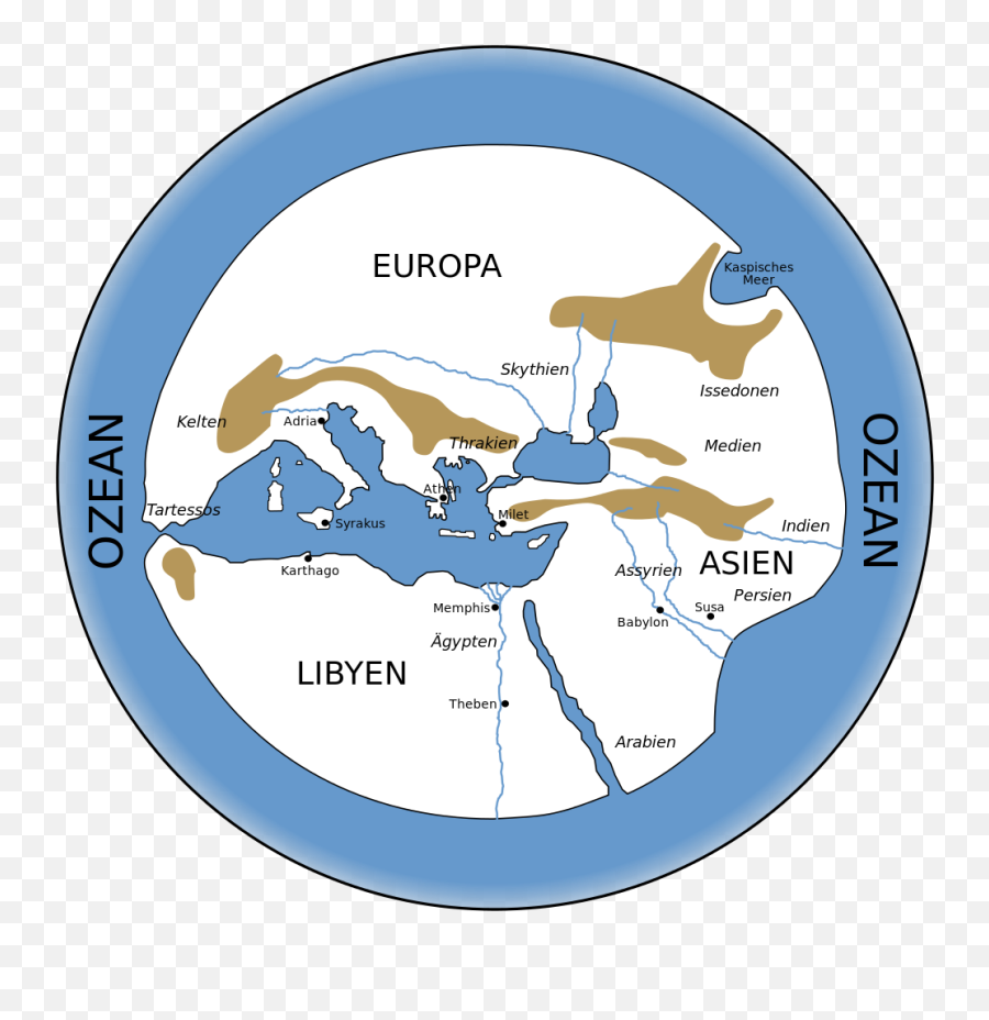 Hecataeus World Map - Greek Mythology World Map Emoji,Emojie Worl D
