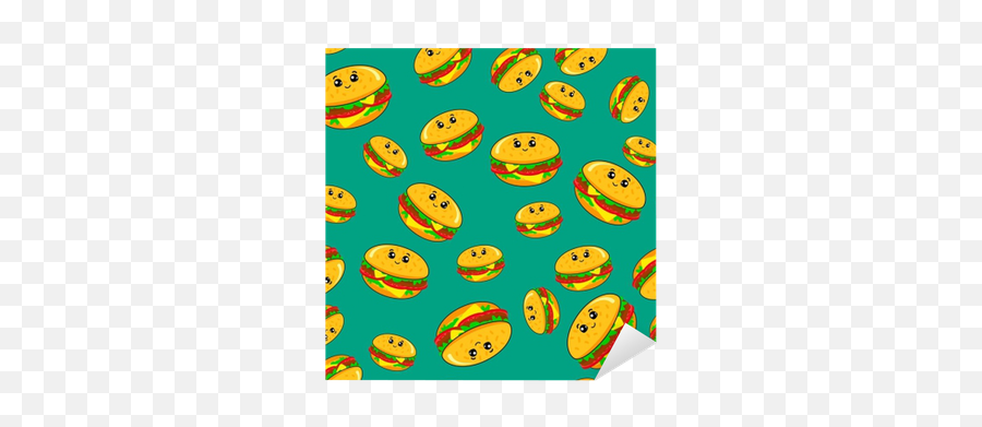 Abstract Seamless Pattern For Girls Or - Textile Emoji,Hamburger Emoticon