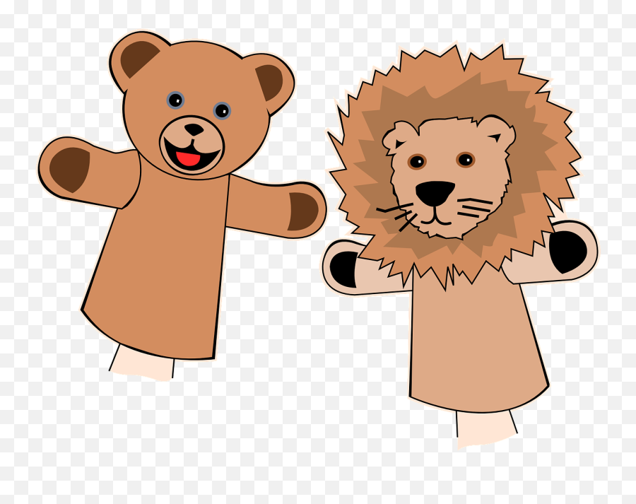 Puppets Finger Bear Lion Puppet - Puppet Clipart Emoji,Bear Hug Emoji