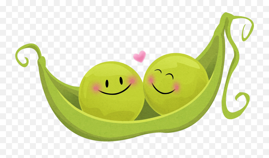 Peas Bean Greenbeans Pod Kawaii Cute - Cute 2 Peas In A Pod Emoji,Snail Emoticon