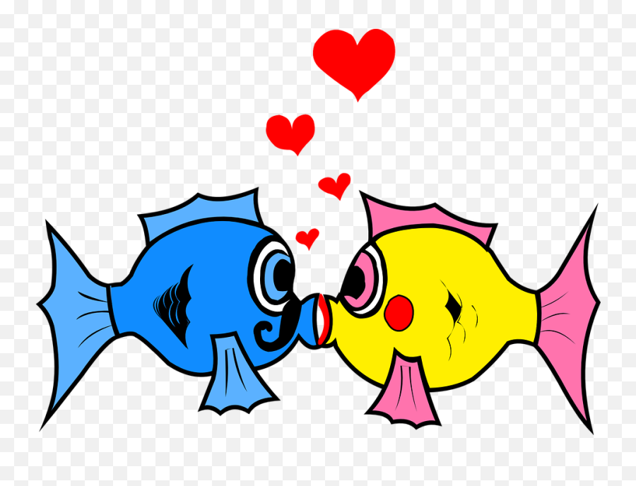 2 Fish Kissing Clipart Emoji,Kissing Heart Emoji