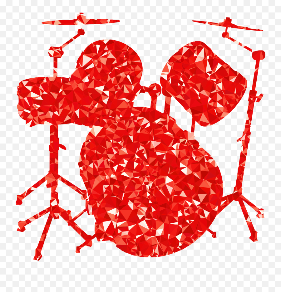 Ruby Red Drum Set Vector Clipart Image - Png Drumming Silhouette Emoji,Drum Set Emoji