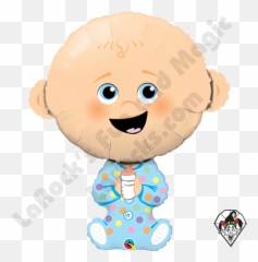 Baby Boy Foil Balloon Qualatex 1ct - Cartoon Emoji