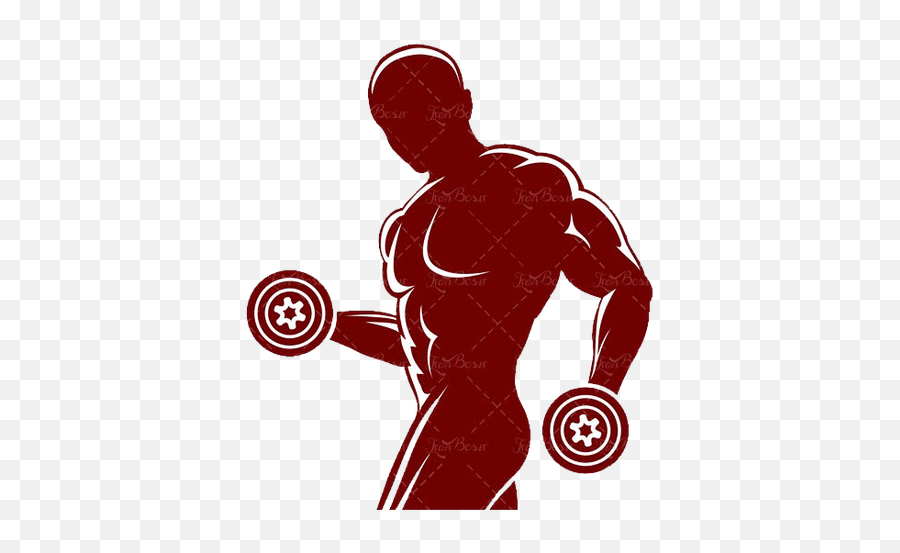 Silhouette Muscle Physical Fitness - Bodybuilder With Dumbbell Vector Emoji,Weight Lifting Emoji