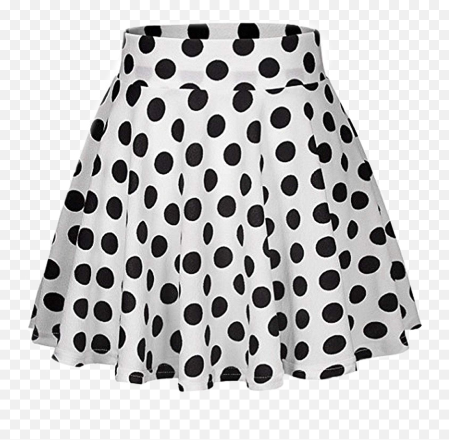 Skirt Pois Blackandwhite - Korea Style White And Black Polka Dot Skirt Monokrom Emoji,Emoji Skirt
