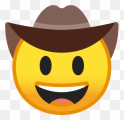 Cowboy Hat Face Emoji Clipart - Emoji Cowboy,Goat Emoji Hat