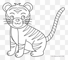 Baby Tiger Printable Coloring4free - White Emoji