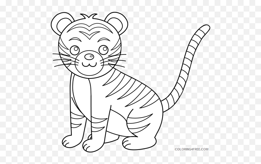 Baby Tiger Baby Printable Coloring4free - White Tiger Emoji,Man Boat Tiger Emoji