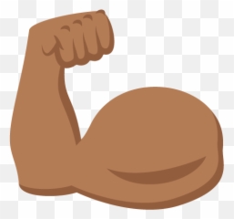 Flexed Biceps Medium Dark Skin Tone Emoji Emoticon Vector - Transparent Flexing Emoji,Bicep Emoji