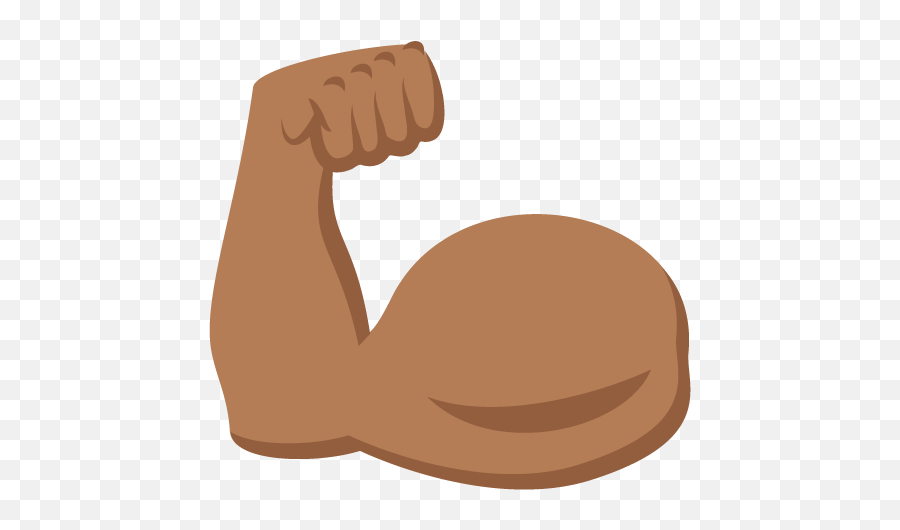 Flexed Biceps Medium Dark Skin Tone Emoji Emoticon Vector - Transparent Flexing Emoji,Bicep Emoji