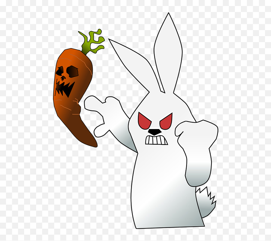 Bunny Angry Mad - Scary Bunny Clip Art Emoji,Carrot Emoji