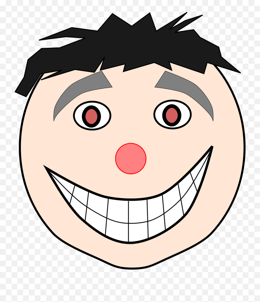 Happy Face Laughing Person Head - Face With Teeth Clipart Emoji,Birthday Emoji