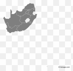 Grey Map of South Africa with Provinces vector - Vector Emoji