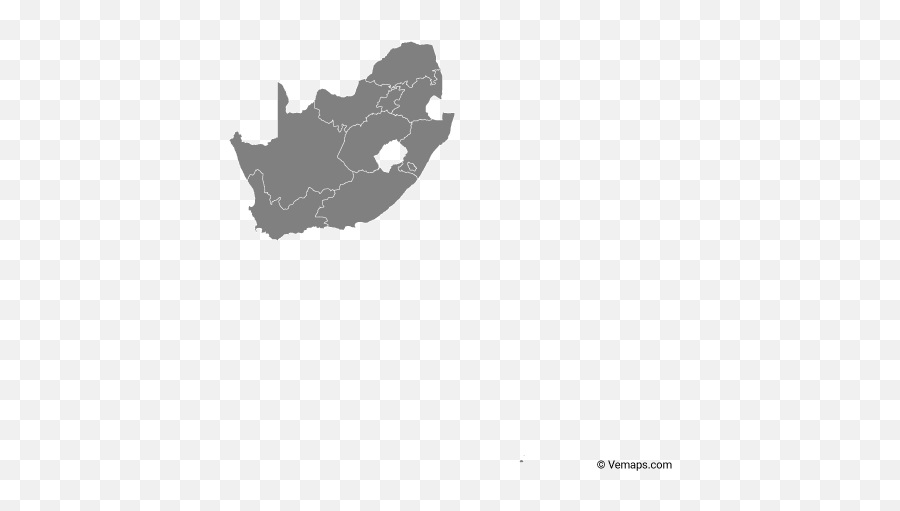 Grey Map Of South Africa With Provinces Map Vector South - South Africa Map Vector Emoji,Africa Emoji