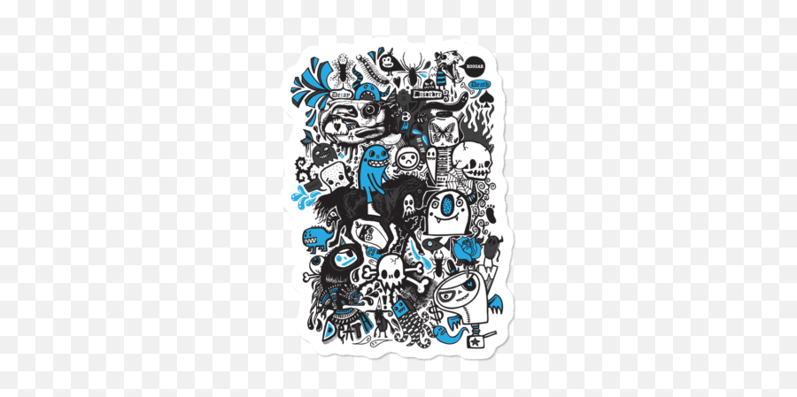 Unicorn Stickers Design By Humans - Doodle T Shirts Emoji,Unicorn Emoji Phone Case