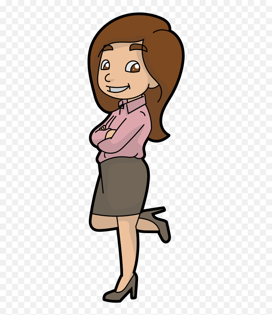 Happy Woman Png - A Happy And Confident Cartoon Happy Woman Cartoon Png Emoji,Confident Emoji