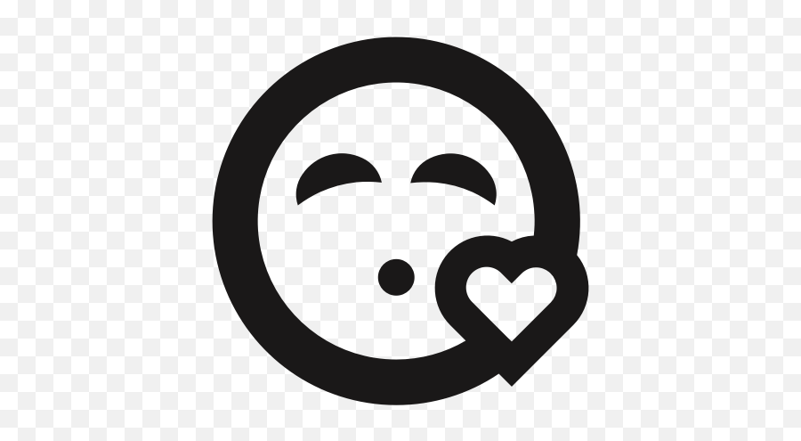 Emoji Emoticon Heart Kiss Kissy Face Love Thick Lines Icon - Icon Kissy Face,Kissy Emoji