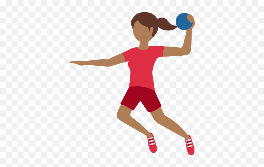 U200d Woman Playing Handball Medium - Dark Skin Tone Emoji Handball,Stretching Emoji