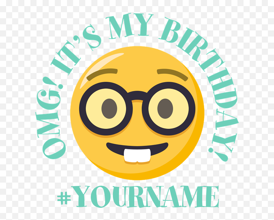 Download Hd Emoji Nerd Birthday Onesie - Circle,Nerd Emoji Png