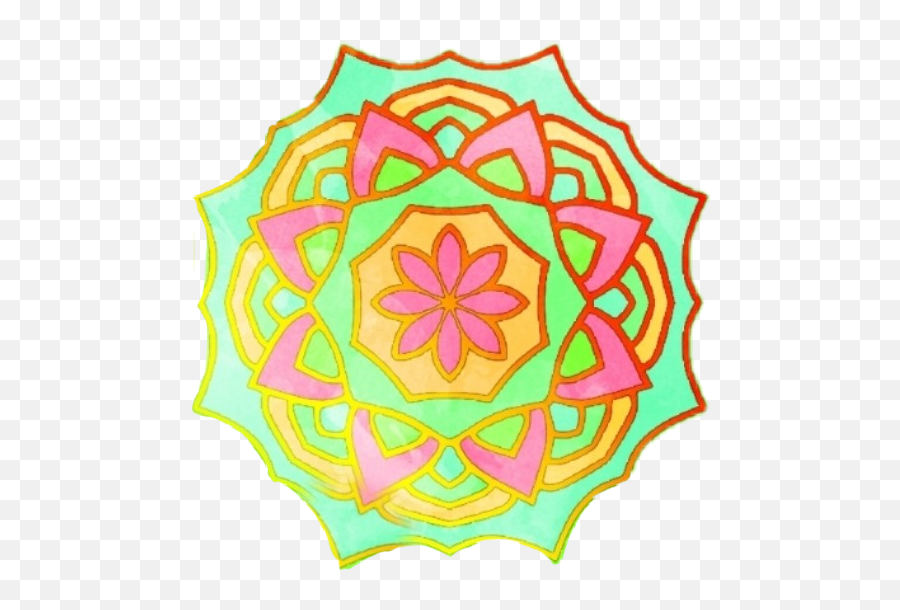 Mandala Coloring Watercolor Spiritual - Mandala Emoji,Spiritual Emoji