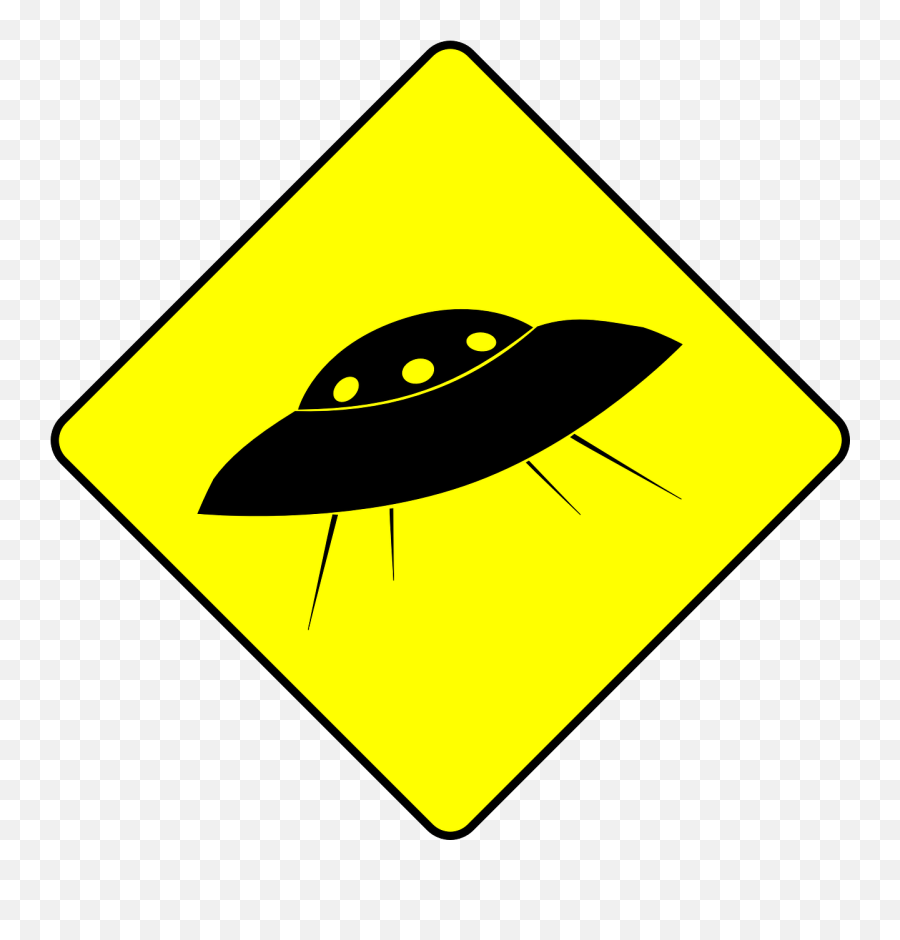 Ufo Humor Flying Saucer Road Sign Roadsign - Area 51 Clip Art Emoji,Diamond Emoji
