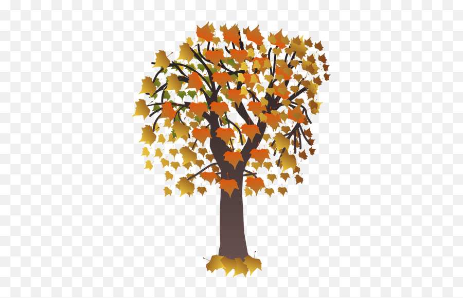 Autumn Tree Branch Vector Clip Art - Maple Tree Clipart Emoji,Falling Leaves Emoji