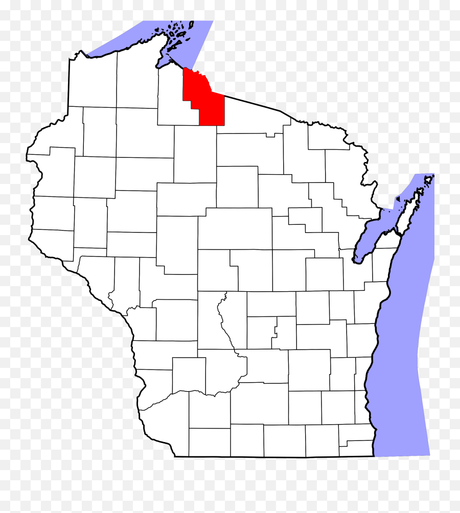 Map Of Wisconsin Highlighting Iron County - Milwaukee On Wisconsin Map Emoji,Iron Emoji