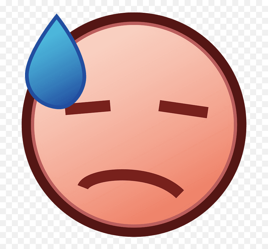 Downcast Face With Sweat Emoji Clipart Free Download - Sweat Gland,Sweat Emoji