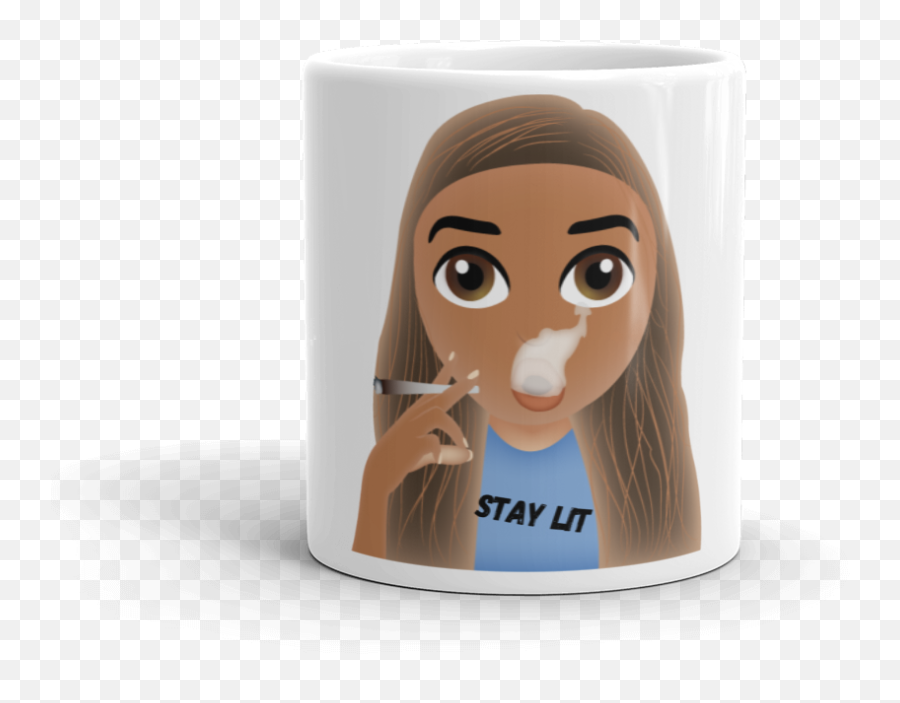 Mean Muggin Mugs - Girls Rep Emojisstay Litweed Smokergirl Serveware,Emoji Girl With Money