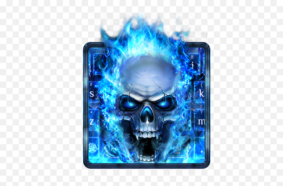 Blue Fire Skull Keyboard Emoji,Blue Fire Emoji