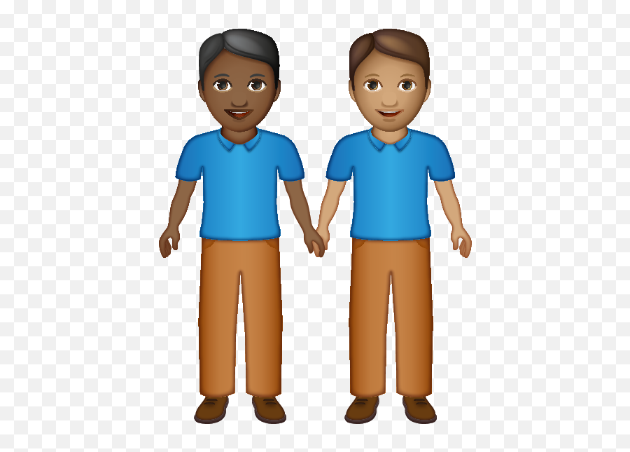 Two Men Holding Hands - Cartoon Emoji,Couple Holding Hands Emoji