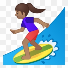 Medium Skin Tone Emoji - Cartoon Person Surfing