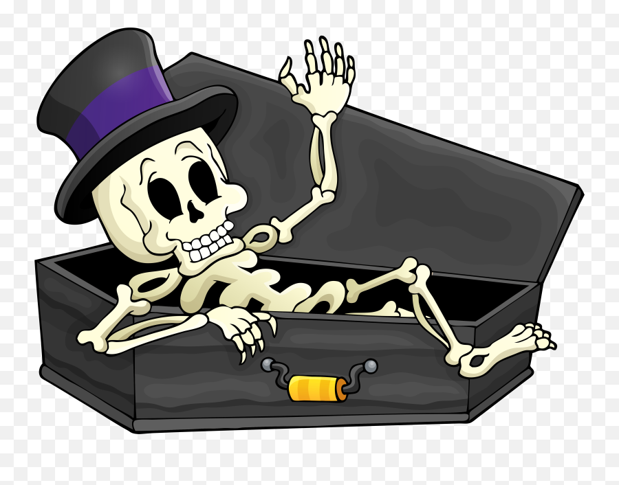 Skeleton In Coffin Clipart - Skeleton Halloween Png Emoji,Casket Emoji
