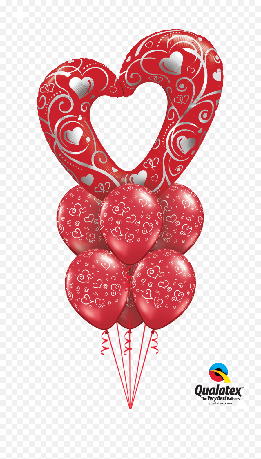 Download Mega Heart Balloon Bouquet - Balloon For Valentines Emoji,Heart Emoji Balloons