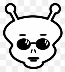 Alien Sunglasses Cartoon Monster Eyeglasses - Aliens Clipart Black And White Png Emoji,Sunglasses Emoji