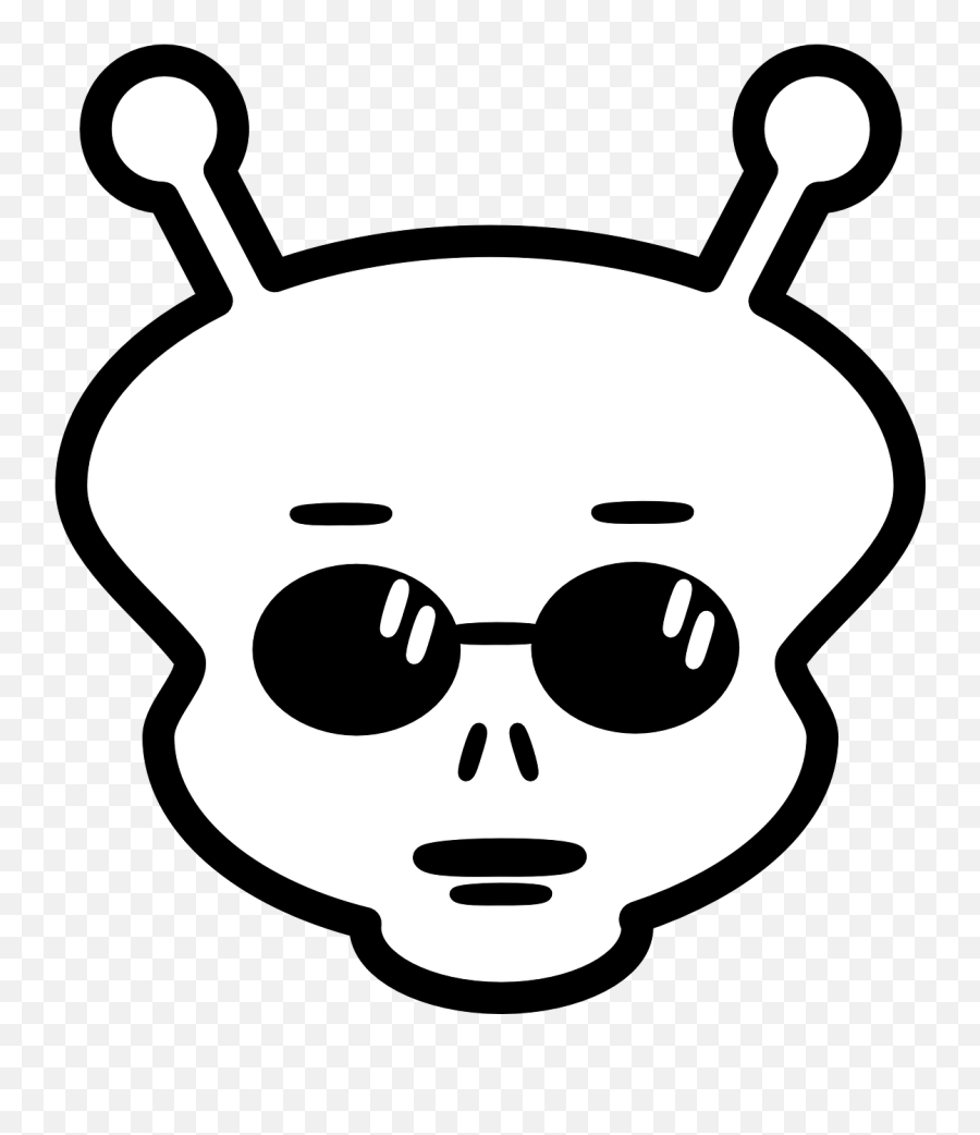 Alien Sunglasses Cartoon Monster Eyeglasses - Aliens Clipart Black And White Png Emoji,Sunglasses Emoji